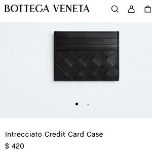 NWT Bottega Veneta Intrecciato Woven Leather Card Case in Black